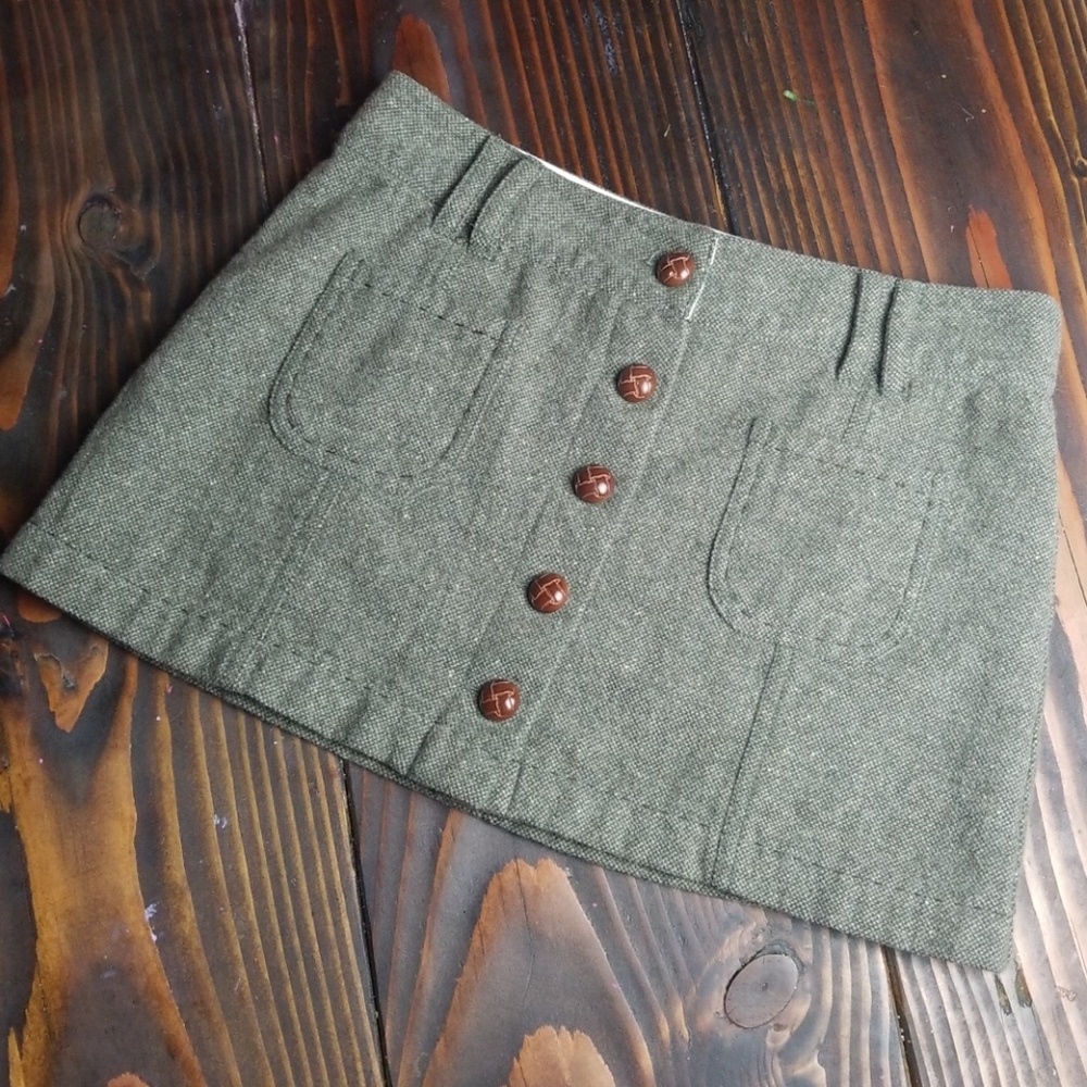 AEO American Eagle Button Down Wool Mini Skirt